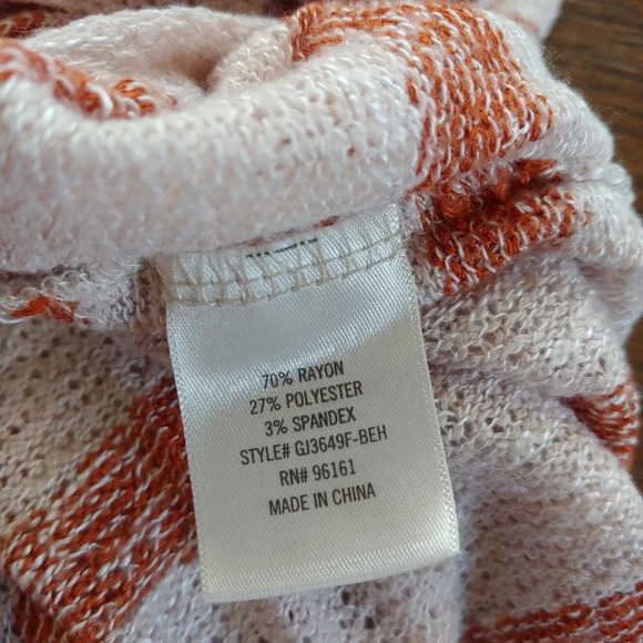 Francesca's Alya Cream and Burnt Orange Striped Button Down Top Size Women Small - Picture 9 of 9